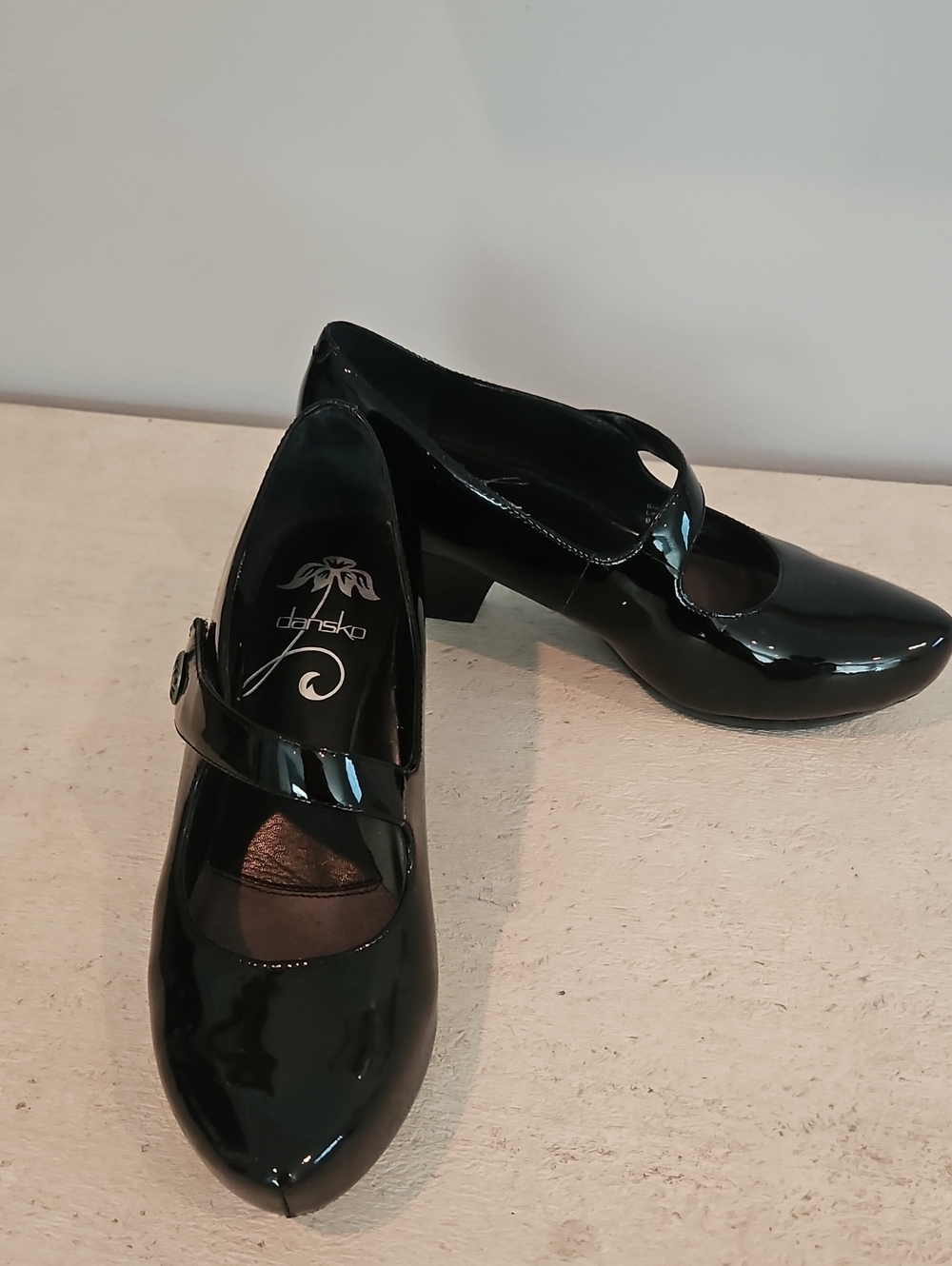 Dansko Black Patent Mary Jane Heels